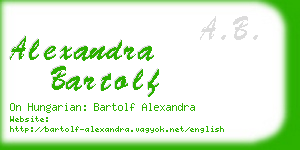 alexandra bartolf business card